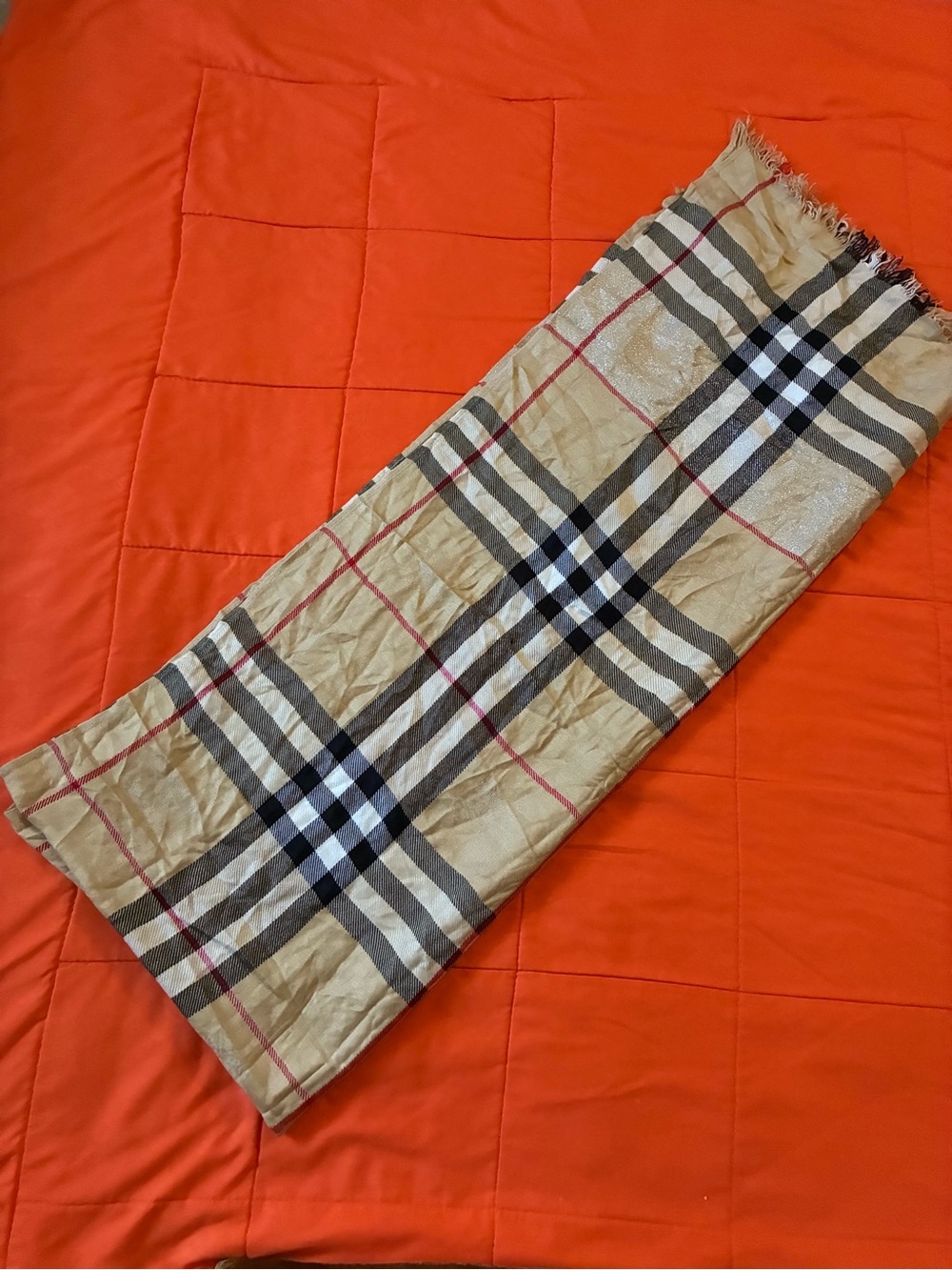 Burberry London Scarf 100% Cashmere Rectangular Women Wrap Beige - Picture 2 of 8